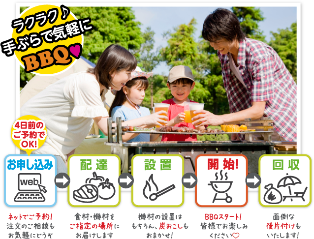 ラクラク♪手ぶらで気軽にBBQ♥